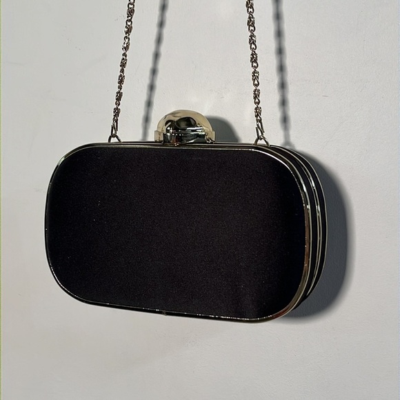 Evening Cocktail NWT Black & Gold Shoulder/Clutch Option Wedding Prom Purse - Picture 5 of 12